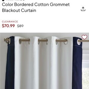Pottery barn kids black out curtains color block white and navy